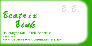 beatrix bink business card